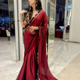 Maroon Blooming Rangoli Saree