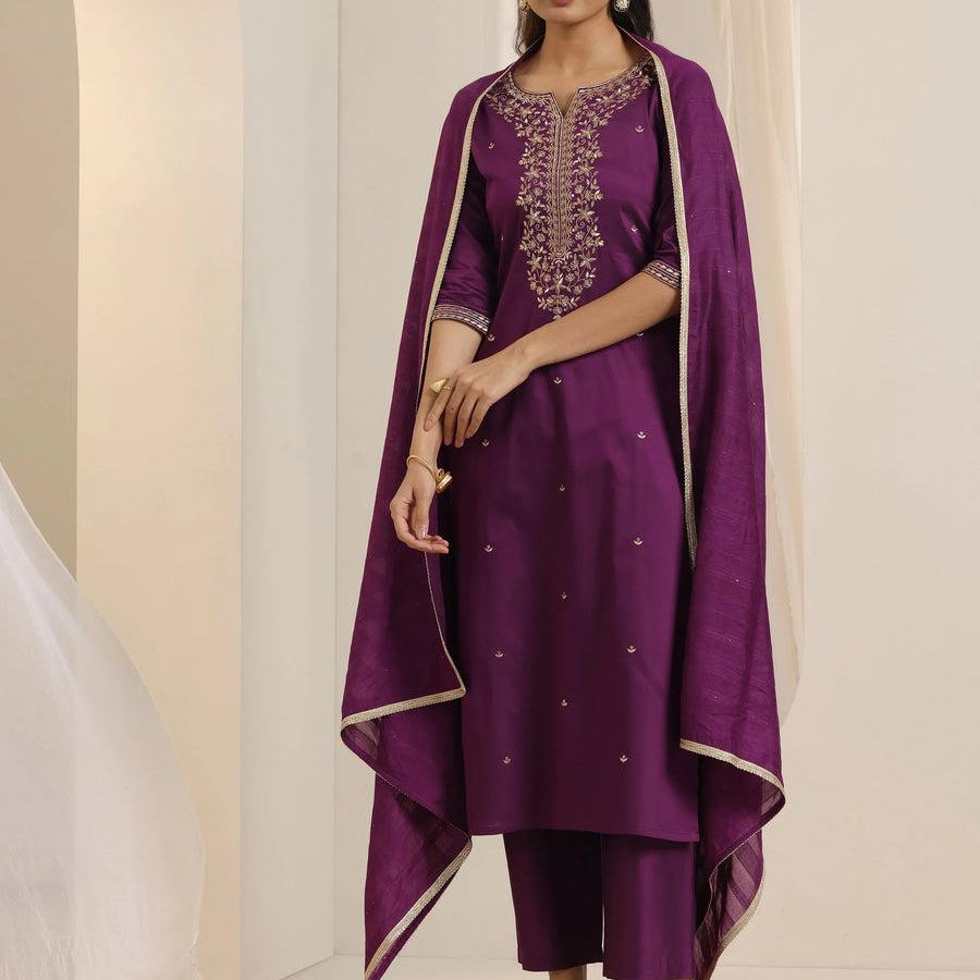 Designer Roman Silk Straight Kurti