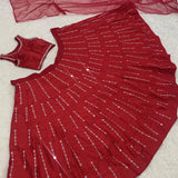 Beautiful Pink Malay Satin Lehenga