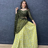 Heavy Georgette Thread & Sequence Work Lehenga