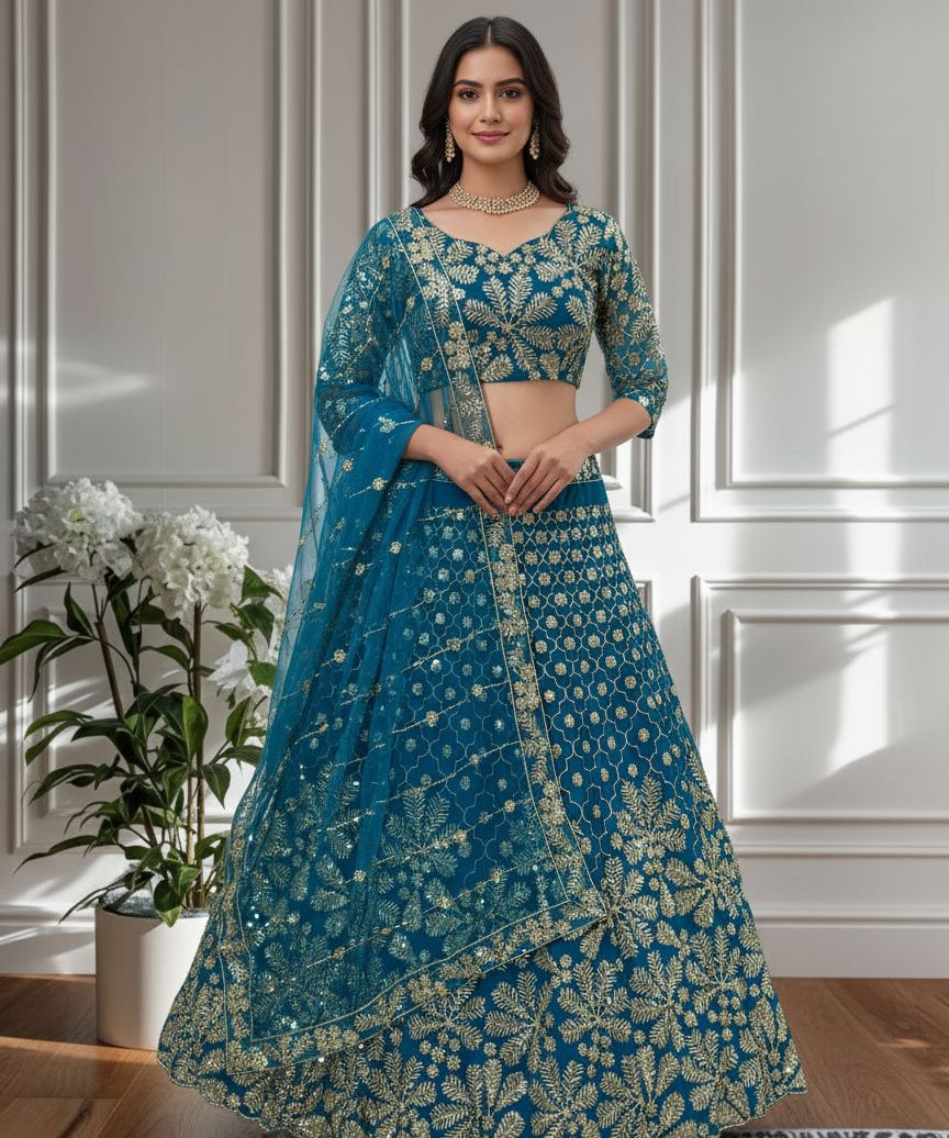 Crafted Butterfly Net Lehenga Choli