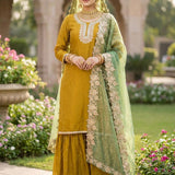 Dulhan Silky Embroidered Top Sharara