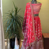 Red Party Lehenga