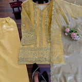 Creamy Heavy Chinon Silk Koti Suit