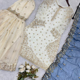 Classical Fandy Embroidered Top Sharara