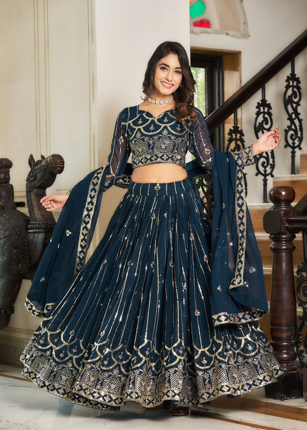 Traditional Heavy Georgette Lehenga Choli