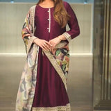 Classy Maroon Designer Partywear Gown