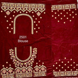 Velvet Attached Multi Embroidered Lehengacholi