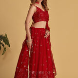 Red Bridal Georgette Lehenga Choli