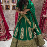 Green Malbari Silk Lehenga