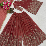 Partywear Crunchy Silk Top Sharara