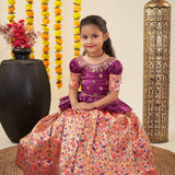 Beautifully Paithani Silk KIds Lahenga Chol