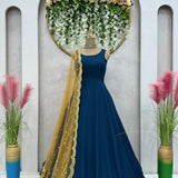 beautiful Designer Gown on Faux Georgette