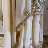 Ivory Gold Elegance Anarkali Set - Size M, XXL