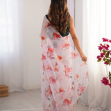 Designer Flower Print Saree