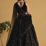 Black Wedding Sequance Lehenga