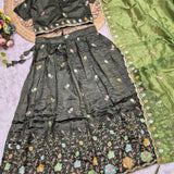 Exquisite Space Silk Embroidered Lehenga