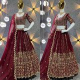 Embroidered Attractive Party Wear Silk Lehenga choli