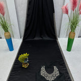 Black Bollywood Satin Saree