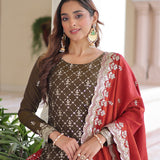 Premium Checkered Embroidered Suit