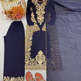 Blue Pakistani Embroidered Suit