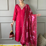 Stylish Red Kurti Set Collection