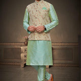 Men's Wedding Silk Kurta Koti