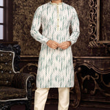 Men's Lucknowi work with Digital print kurta pajama