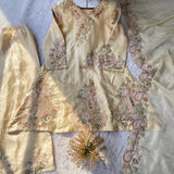 Creamy Embroidered Wedding Suit