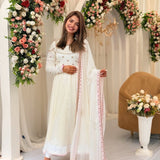 White Heavy Georgette Anarkali Gown