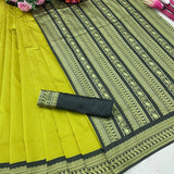 New Design  soft silk  Mahendi Saree