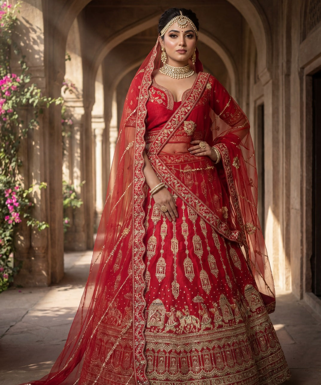 Royal Bridal Wedding Velvet Lehenga