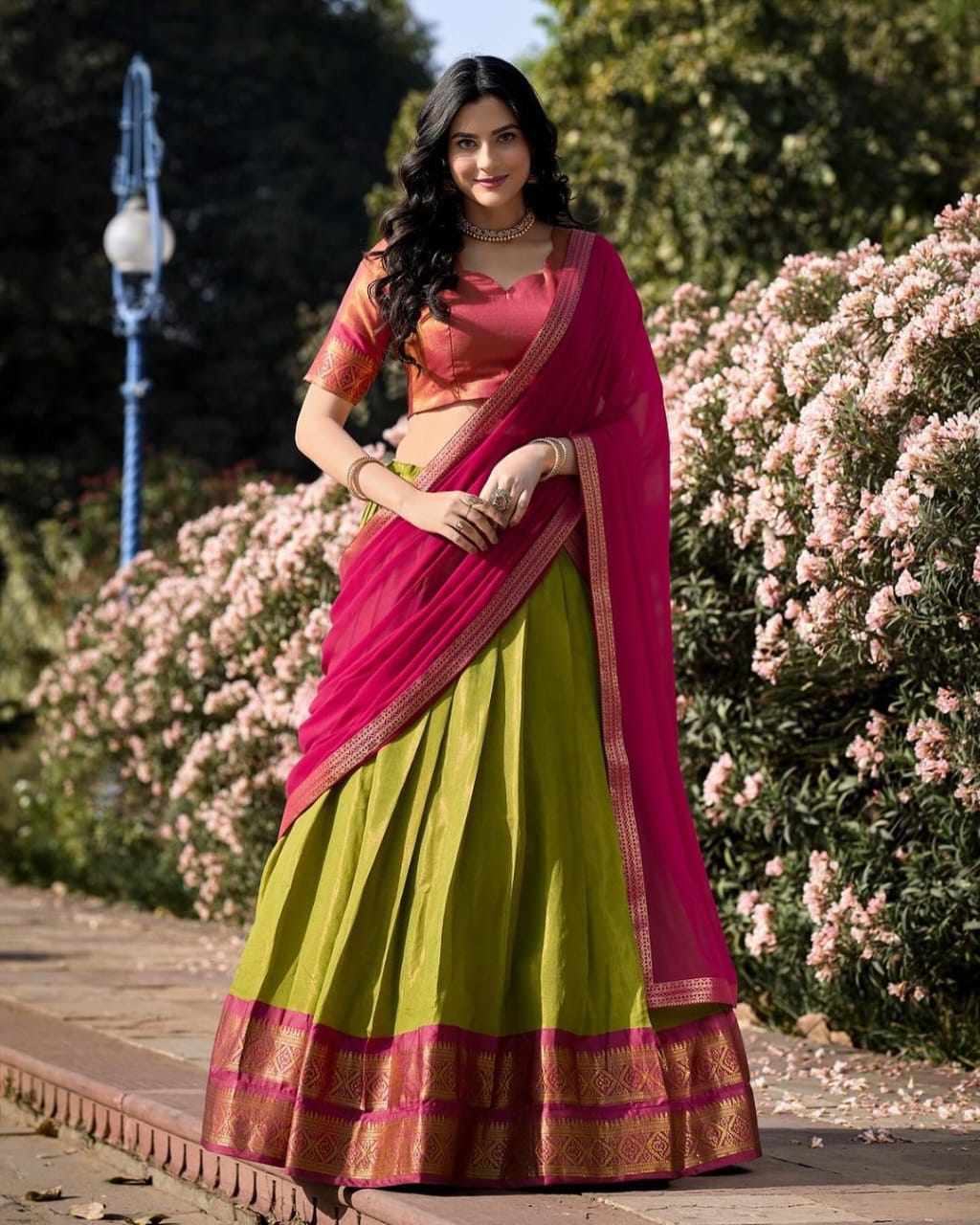 Kanchipuram Silk Zari Weaving Lehenga