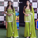 Parrot Green Celebrity Top Sharara