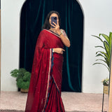 Maroon Blooming Rangoli Saree