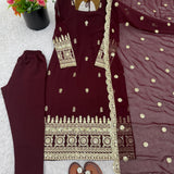 Ethnic Brown Georgette Suit