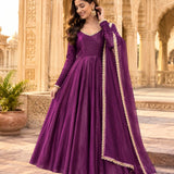 Lovely Fendy Silk Anarkali Gown