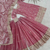 Stunning Shiny Silk Top Plazzo