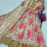 Ravishing Floral Silk Anarkali Gown