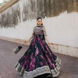 Beautifull Flower Printed Anarkali Gown