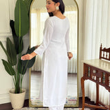 White Viscose Straight Kurti