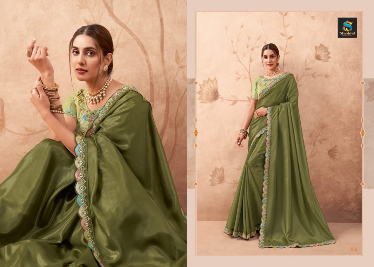 Fancy Embroidery Work Saree Collection