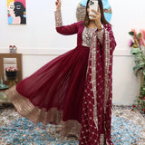 Designer Maroon Gown Collection