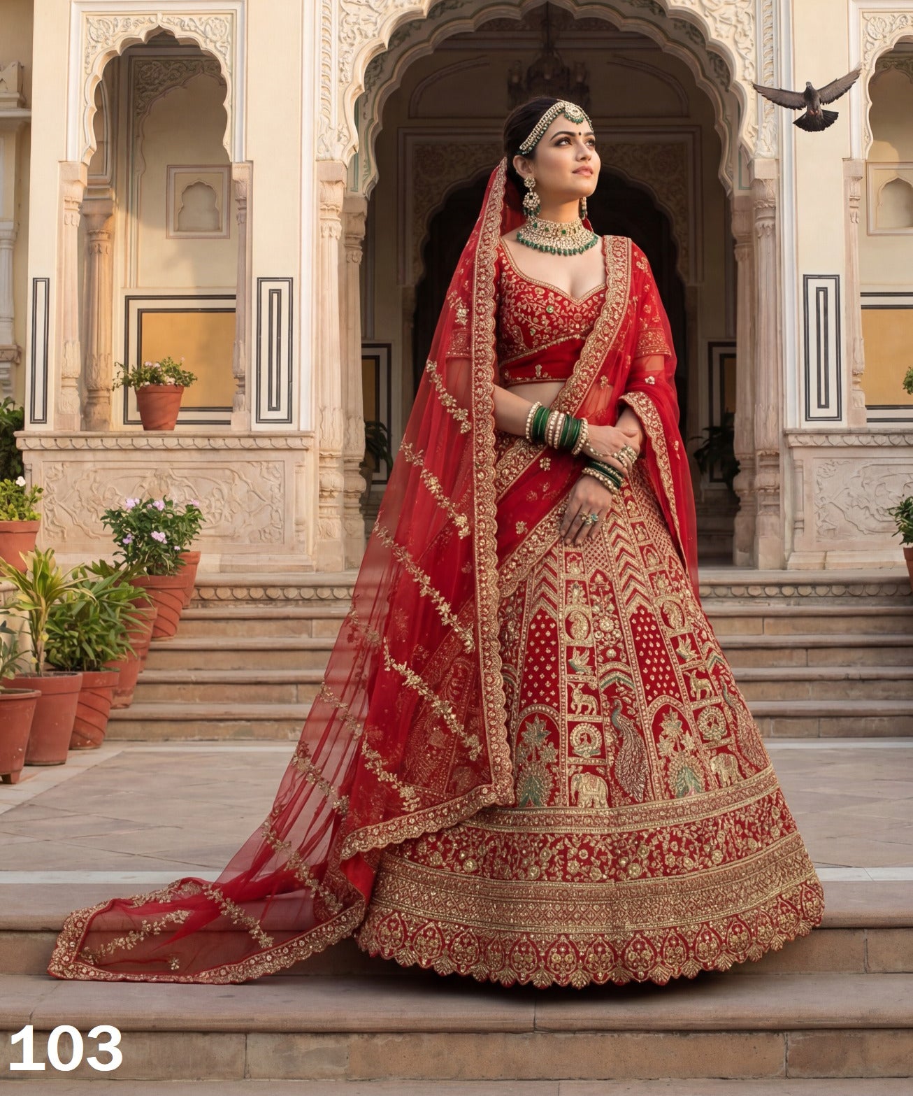 Royal Bridal Wedding Velvet Lehenga