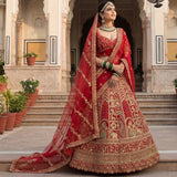 Royal Bridal Wedding Velvet Lehenga