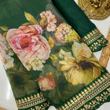 beautiful Pure Organza digital Printed Work sarees