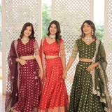 Enchanting Viscose Jacquard Lehenga