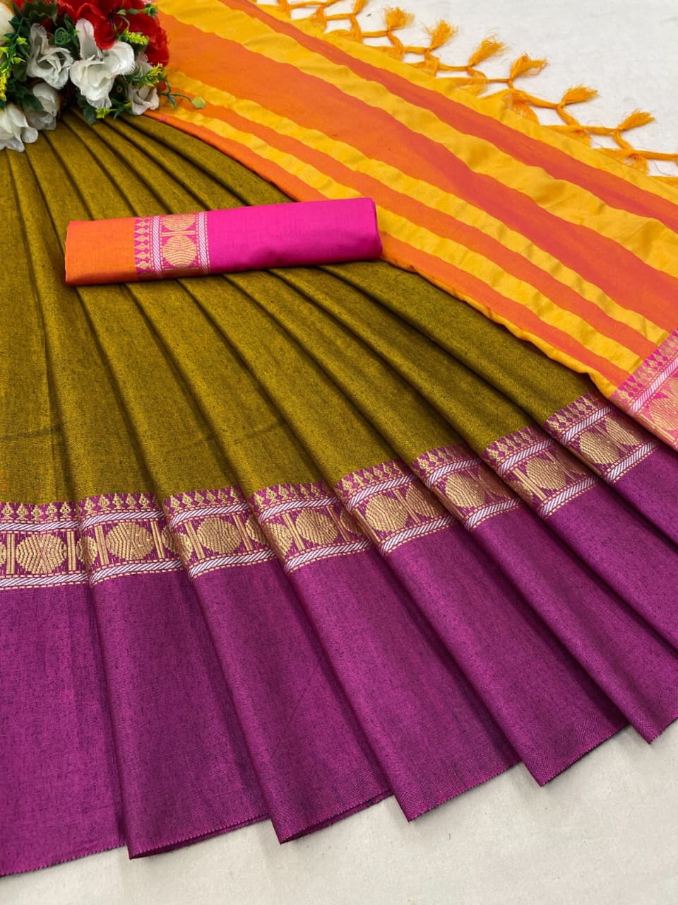 Beautiful  Tone  colour saree