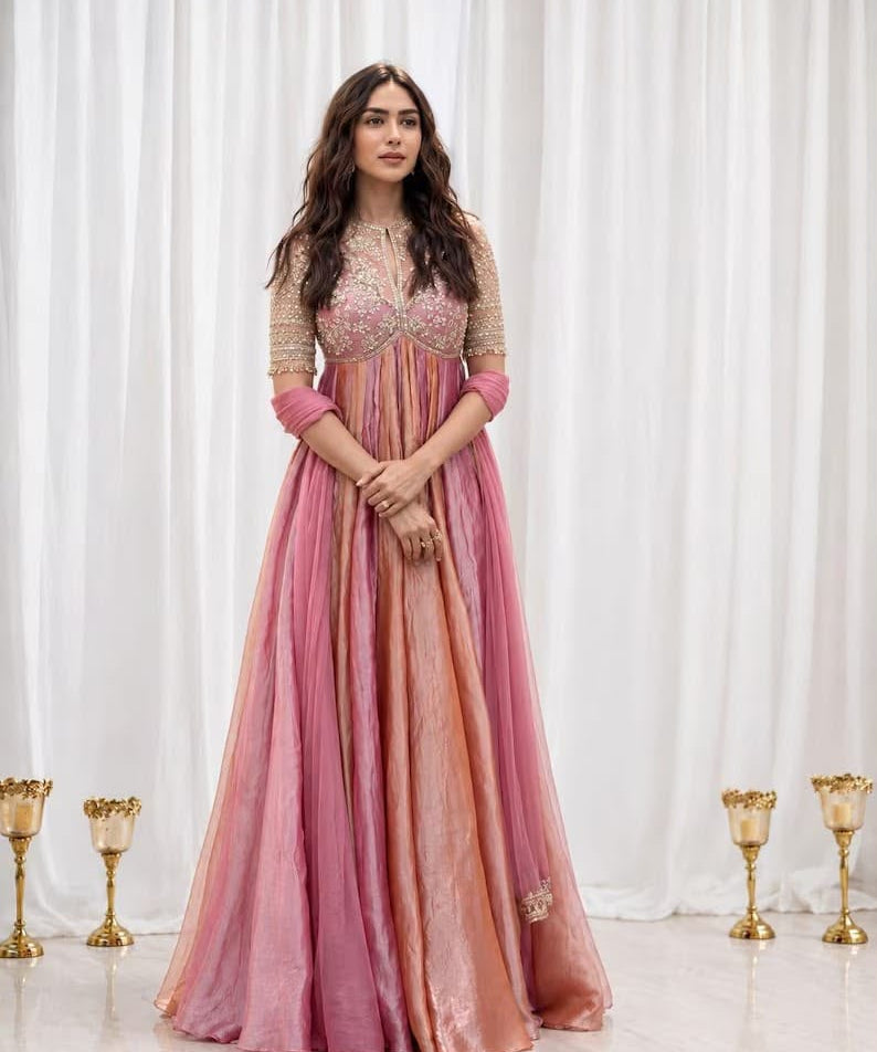 Classic Multi Colored Silk Gown