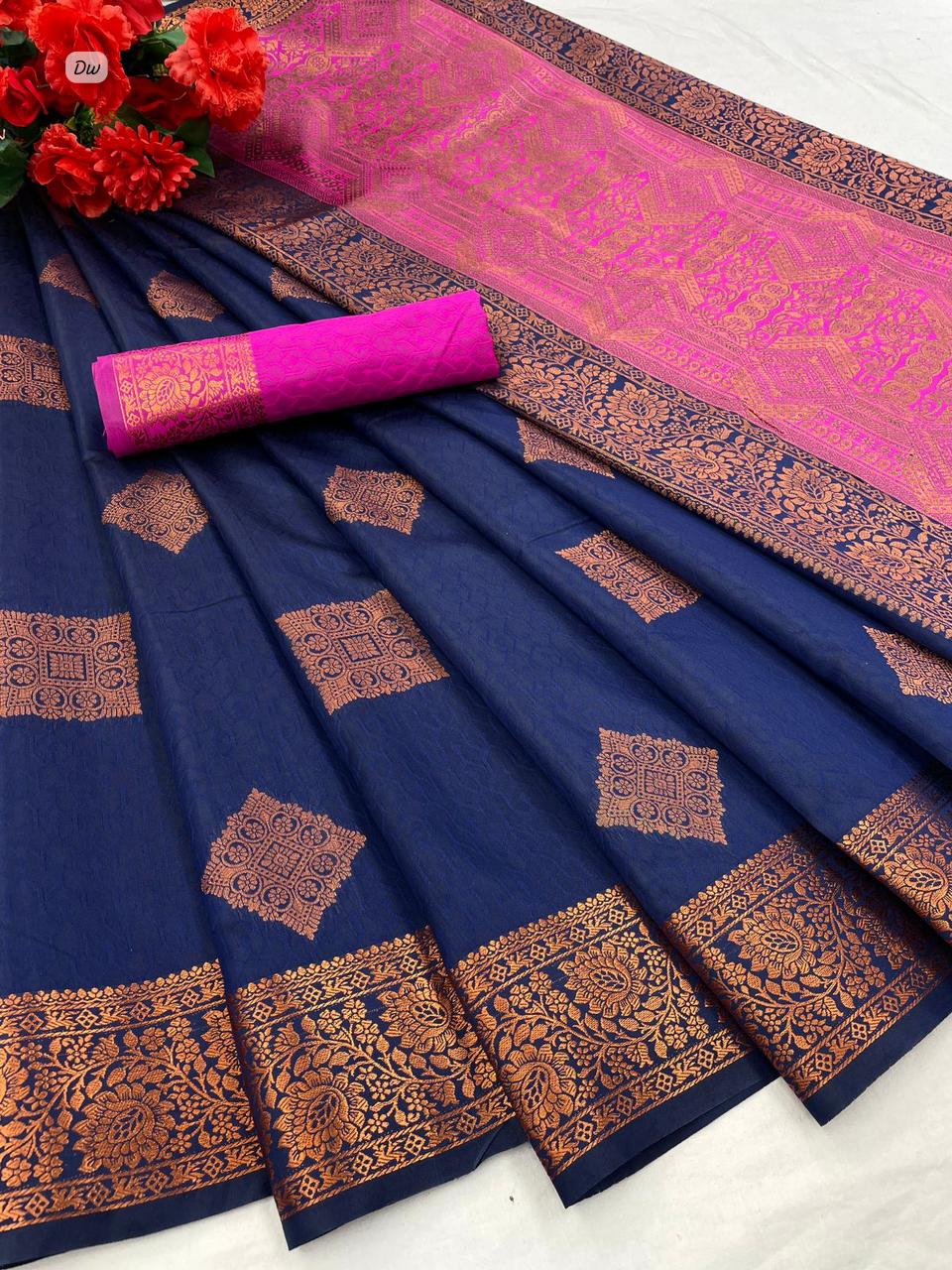 Beautiful Rich Pallu Soft Lichi Silk Saree